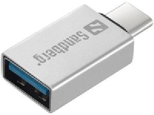 SANDBERG USB-C to USB 3.0 Dongle - USB 3.2 Gen 1 (3.1 Gen 1) Type-C - USB 3.2 Gen 1 (3.1 Gen 1) Type-A - Silber - Aluminium - 5 g - 80 mm